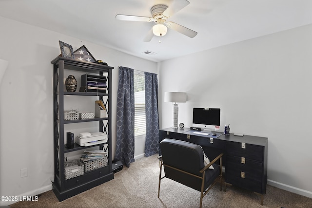 2110 River Rock Way, Beaufort, SC 29902 - office area featuring a ceiling fan and carpet flooring