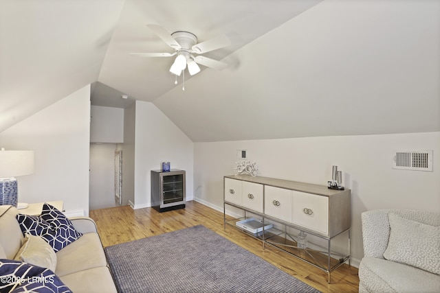2110 River Rock Way, Beaufort, SC 29902 - living area with ceiling fan, wood finished floors, and lofted ceiling