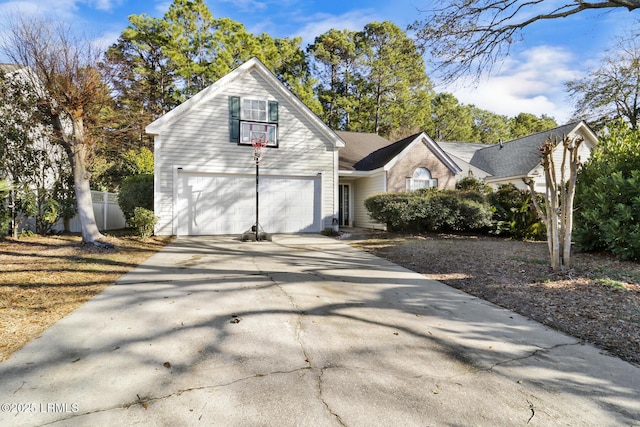 view of property with a garage