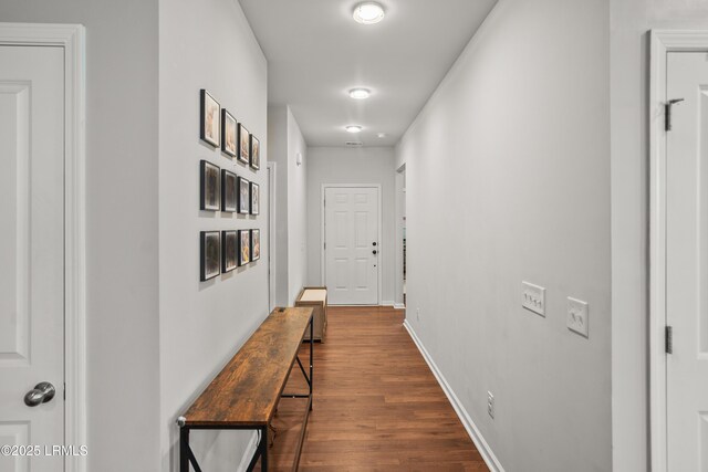 42 Pacolet Ln, Beaufort, SC 29906 - hallway featuring baseboards and dark wood-style floors