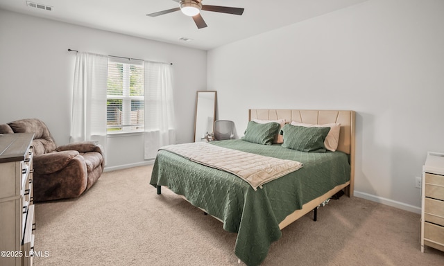 42 Pacolet Ln, Beaufort, SC 29906 - bedroom with ceiling fan, light colored carpet, baseboards, and visible vents