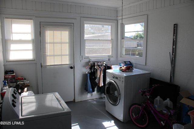 washroom with laundry area