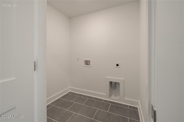 423 Parkside Commons, Bluffton, SC 29910 - laundry area with washer hookup, electric dryer hookup, and dark tile patterned floors