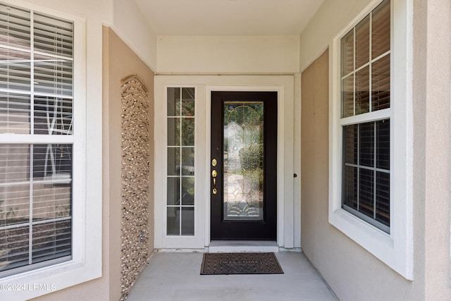 view of doorway to property