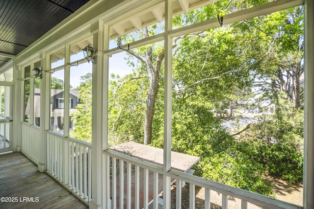 view of unfurnished sunroom