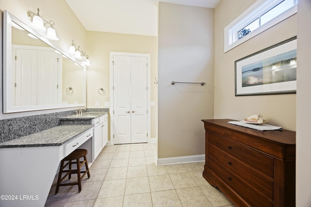 bathroom featuring vanity and tile patterned floors