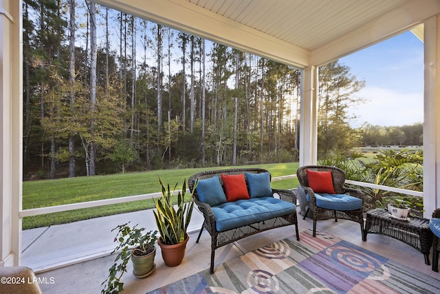 view of sunroom