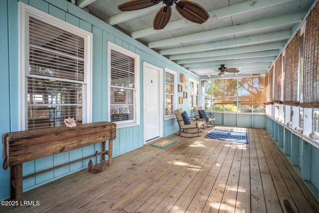 20 Trout St, Bluffton, SC 29910 - wooden terrace with ceiling fan and covered porch
