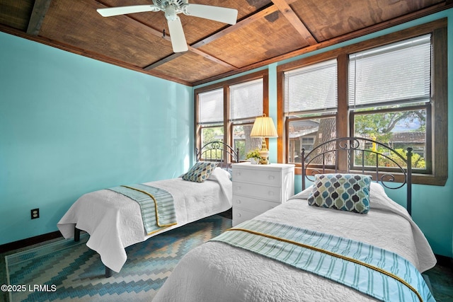 20 Trout St, Bluffton, SC 29910 - bedroom with wooden ceiling, ceiling fan, and baseboards