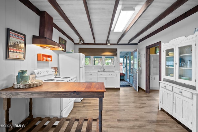 20 Trout St, Bluffton, SC 29910 - office space featuring a sink, light wood-style floors, and beamed ceiling