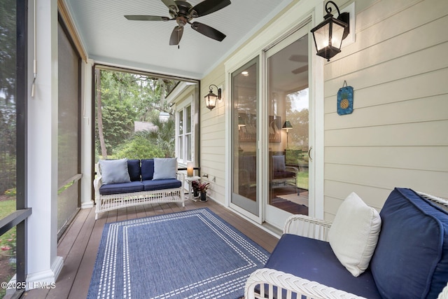 714 Island Cir E, Saint Helena Island, SC 29920 - sunroom / solarium with a ceiling fan