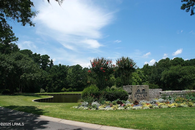 714 Island Cir E, Saint Helena Island, SC 29920 - surrounding community featuring a water view and a lawn