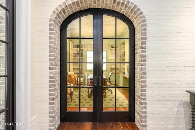 doorway to property with french doors