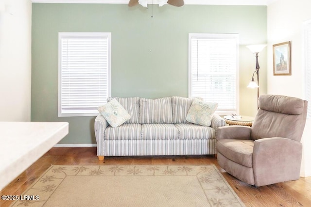1003 9th St, Port Royal, SC 29935 - living area featuring wood finished floors and a ceiling fan