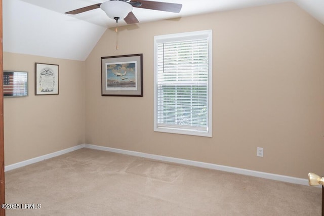 1003 9th St, Port Royal, SC 29935 - bonus room with lofted ceiling, light carpet, and a ceiling fan