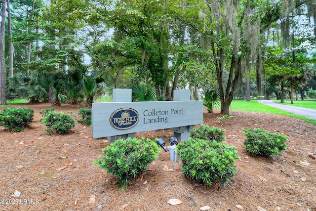 view of community sign