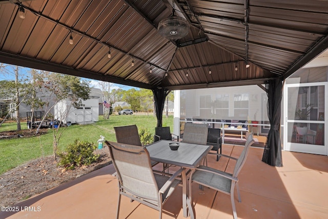 view of patio with a gazebo