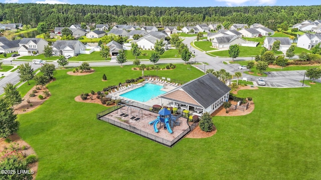 1216 Hearthstone Dr, Ridgeland, SC 29936 - birds eye view of property featuring a view of trees and a residential view
