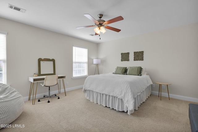 1216 Hearthstone Dr, Ridgeland, SC 29936 - carpeted bedroom featuring baseboards, ceiling fan, and visible vents