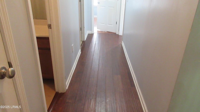 409 Dante Cir, Beaufort, SC 29906 - hall with baseboards and dark wood finished floors