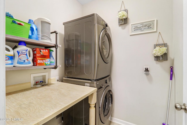 13 Hager Rd, Bluffton, SC 29910 - laundry area with stacked washer and clothes dryer and laundry area