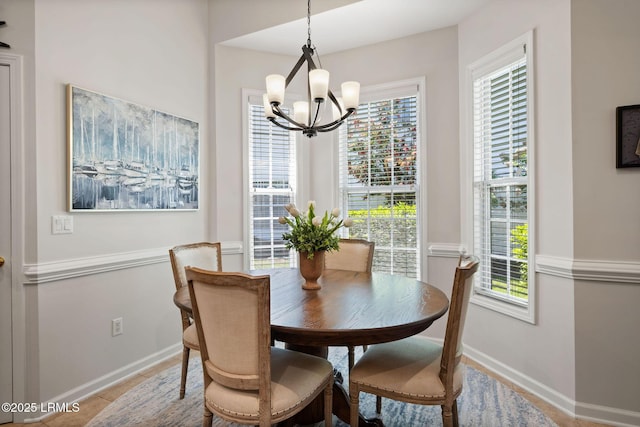 32 Aspen Hall Rd, Bluffton, SC 29910 - dining room featuring plenty of natural light, baseboards, and an inviting chandelier