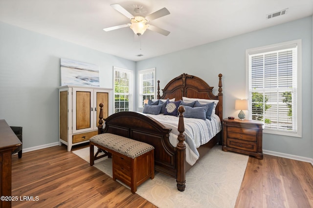 32 Aspen Hall Rd, Bluffton, SC 29910 - bedroom featuring light wood-type flooring, visible vents, a ceiling fan, and baseboards