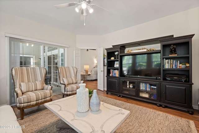 32 Aspen Hall Rd, Bluffton, SC 29910 - living room with wood finished floors and ceiling fan