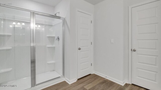 134 Twickenham Loop, Yemassee, SC 29945 - bathroom with wood finished floors and a stall shower