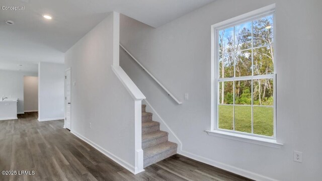 134 Twickenham Loop, Yemassee, SC 29945 - stairs featuring wood finished floors and baseboards