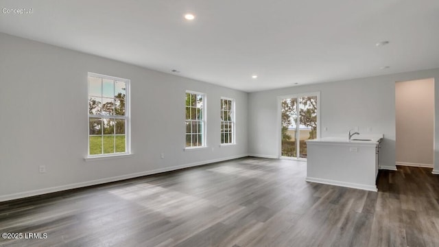 134 Twickenham Loop, Yemassee, SC 29945 - empty room with dark wood-style floors and recessed lighting
