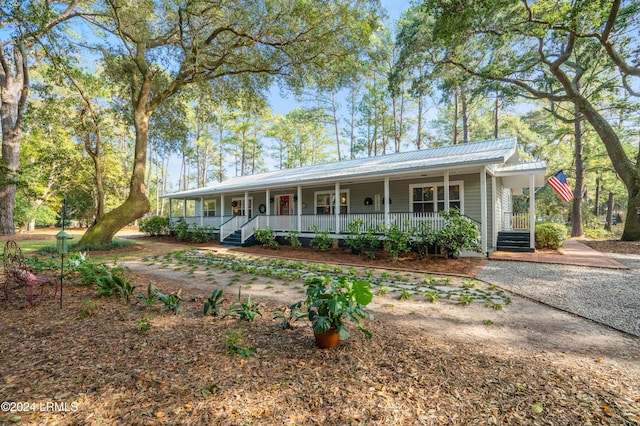 view of front facade featuring covered porch