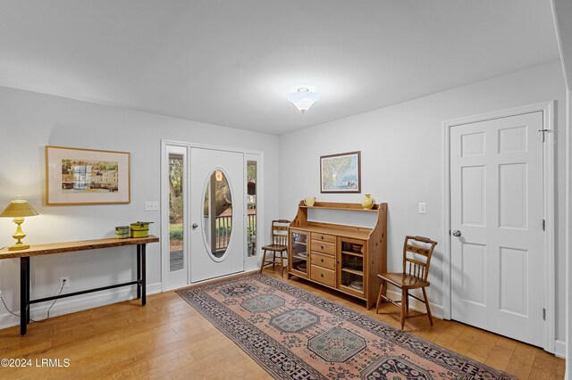 entryway featuring hardwood / wood-style flooring