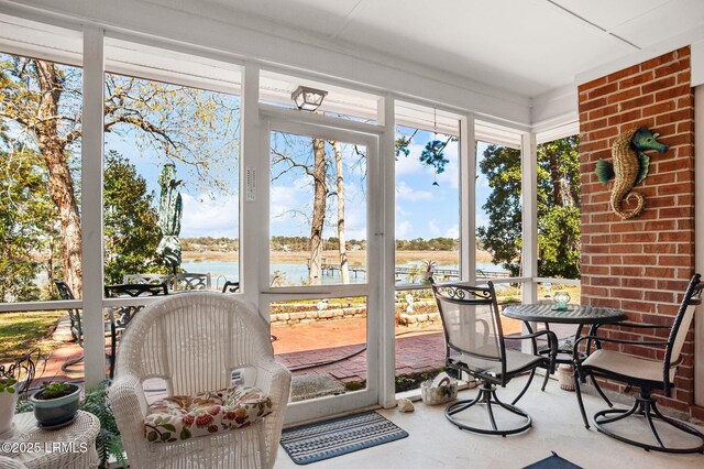 1101 Beavers Den, Beaufort, SC 29902 - sunroom / solarium featuring a water view