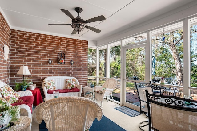 1101 Beavers Den, Beaufort, SC 29902 - sunroom with a ceiling fan