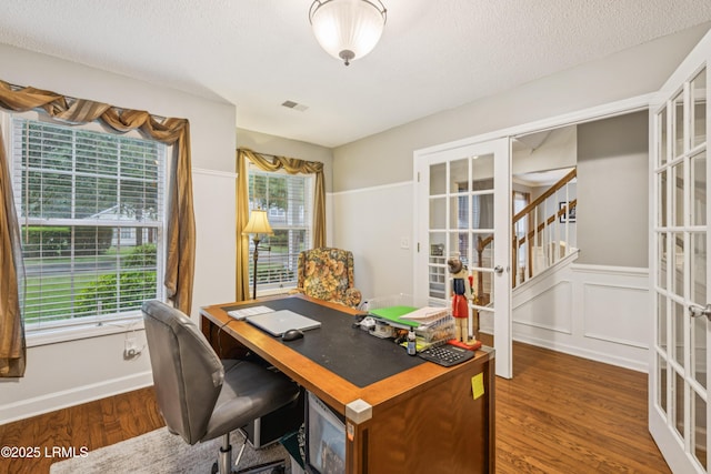 69 Wheatfield Cir, Bluffton, SC 29910 - office space with french doors, wood finished floors, and plenty of natural light