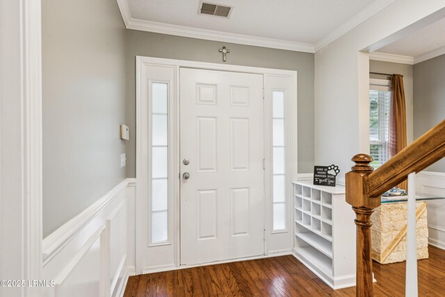 69 Wheatfield Cir, Bluffton, SC 29910 - entryway featuring dark wood finished floors and ornamental molding