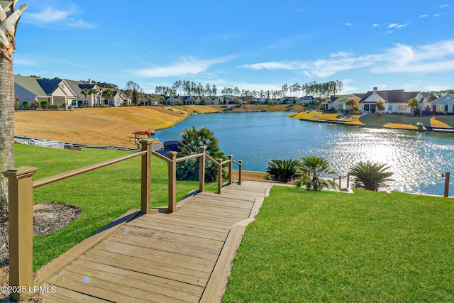 property view of water with a residential view