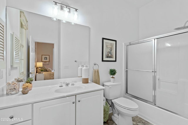 2 S Oak Forest Dr, Okatie, SC 29909 - ensuite bathroom featuring toilet, vanity, and shower / bath combination with glass door