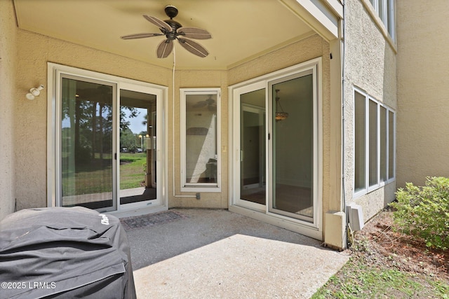 view of patio / terrace with ceiling fan