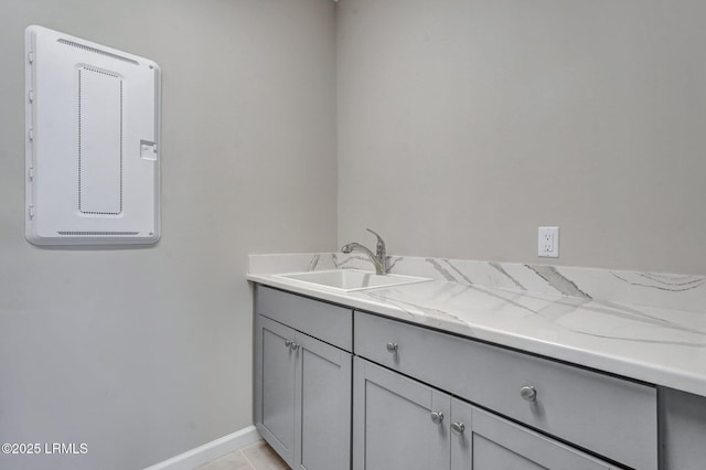 267 Cool Breeze Dr, Hardeeville, SC 29927 - bathroom featuring tile patterned flooring, vanity, and baseboards