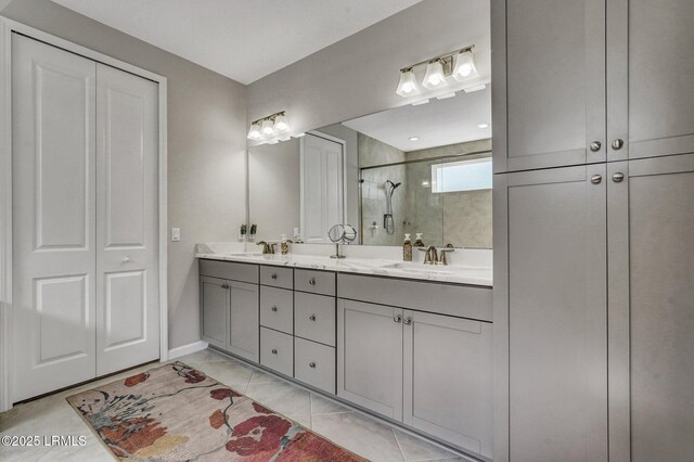 267 Cool Breeze Dr, Hardeeville, SC 29927 - full bath featuring tile patterned flooring, a sink, a shower stall, and double vanity