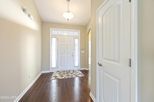 entrance foyer with dark wood-type flooring