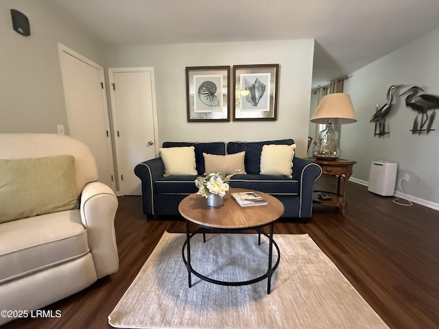 814 14th St, Port Royal, SC 29935 - living area with dark wood-type flooring and baseboards