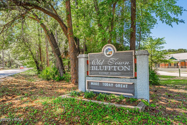 view of community sign