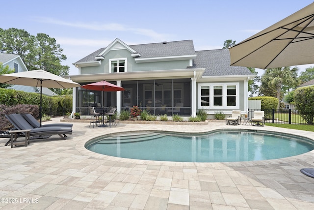 4 Halburton Cir, Bluffton, SC 29910 - view of swimming pool featuring a patio and a sunroom