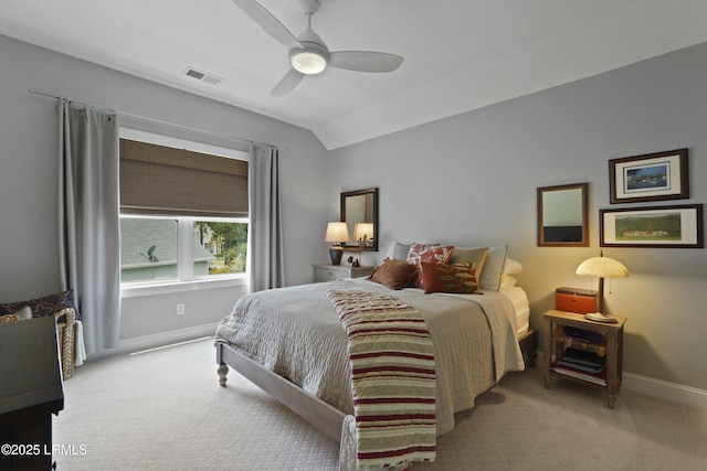 4 Halburton Cir, Bluffton, SC 29910 - carpeted bedroom featuring baseboards, vaulted ceiling, and ceiling fan