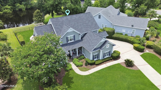 4 Halburton Cir, Bluffton, SC 29910 - view from above of property with a nearby body of water