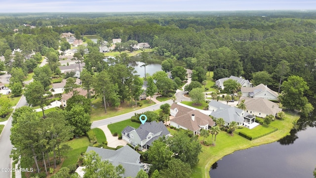 4 Halburton Cir, Bluffton, SC 29910 - aerial overview of property's location with a heavily wooded area, nearby suburban area, and a large body of water