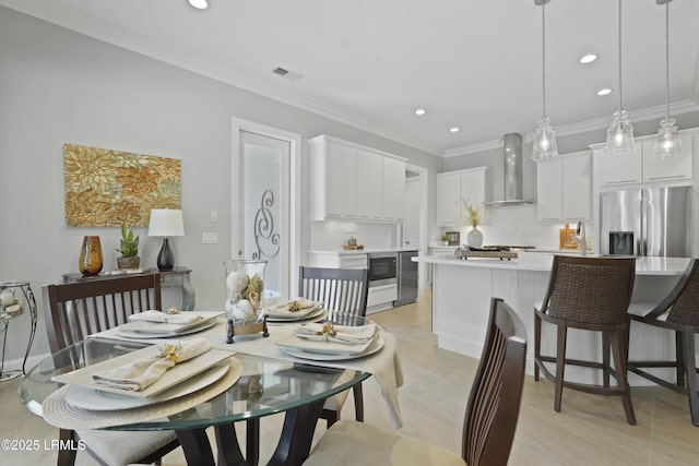 4 Halburton Cir, Bluffton, SC 29910 - dining space with recessed lighting and ornamental molding